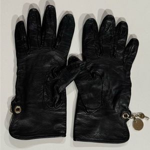 Black Leather Gucci Women Gloves